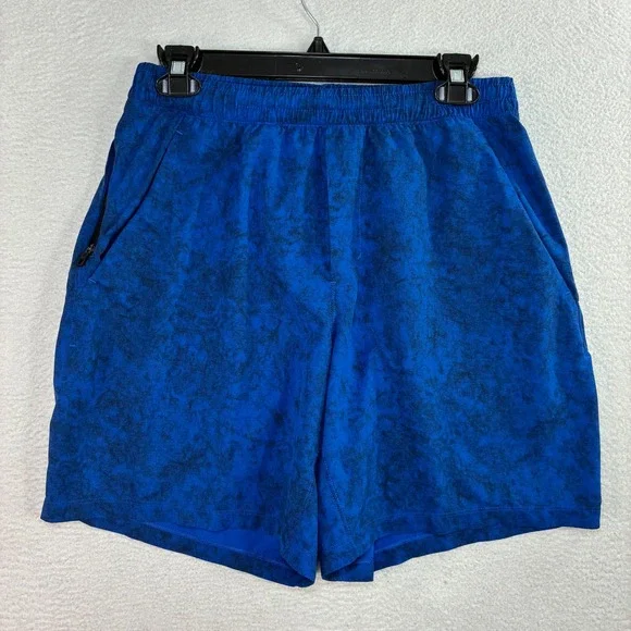 Lululemon Pace Breaker Shorts Men M Blue Marble Linerless Run Training LM7AGXS - Picture 3 of 8